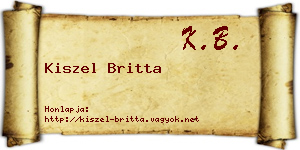 Kiszel Britta névjegykártya